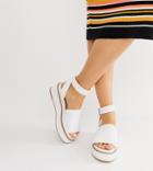Asos Design Taylor Flatform Sandals - White