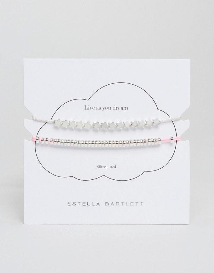 Estella Barlett Stars So Bright Silver Plated Bracelet Set - Silver