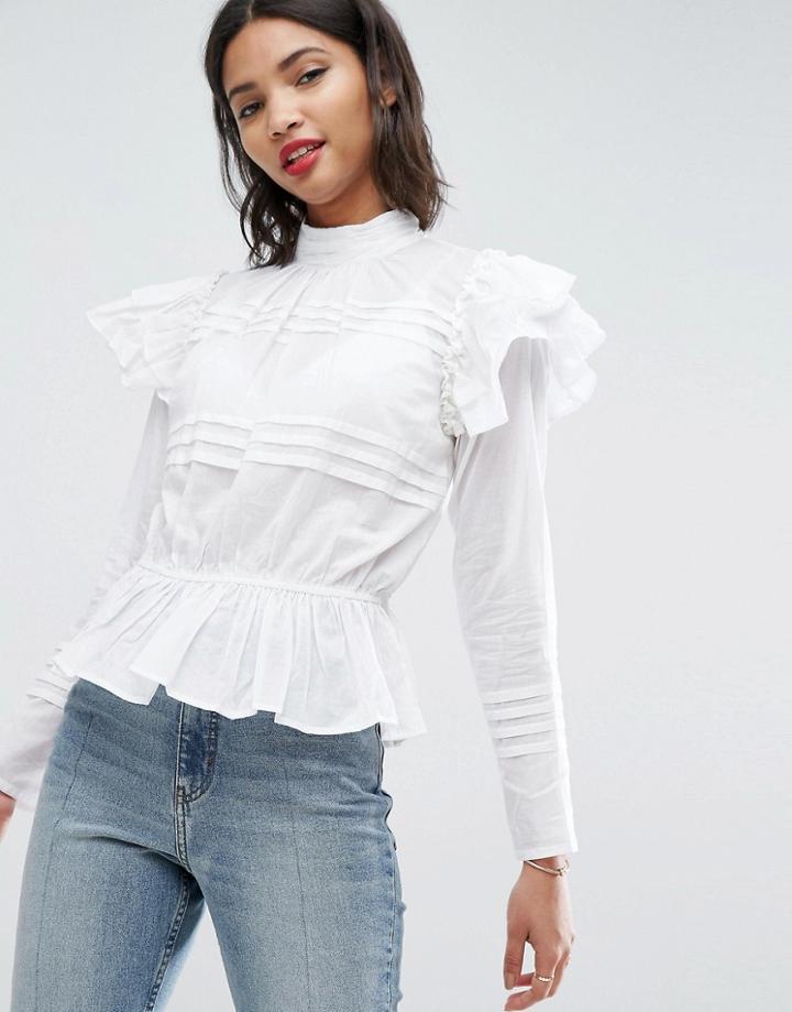 Asos Casual Victoriana Top - Cream