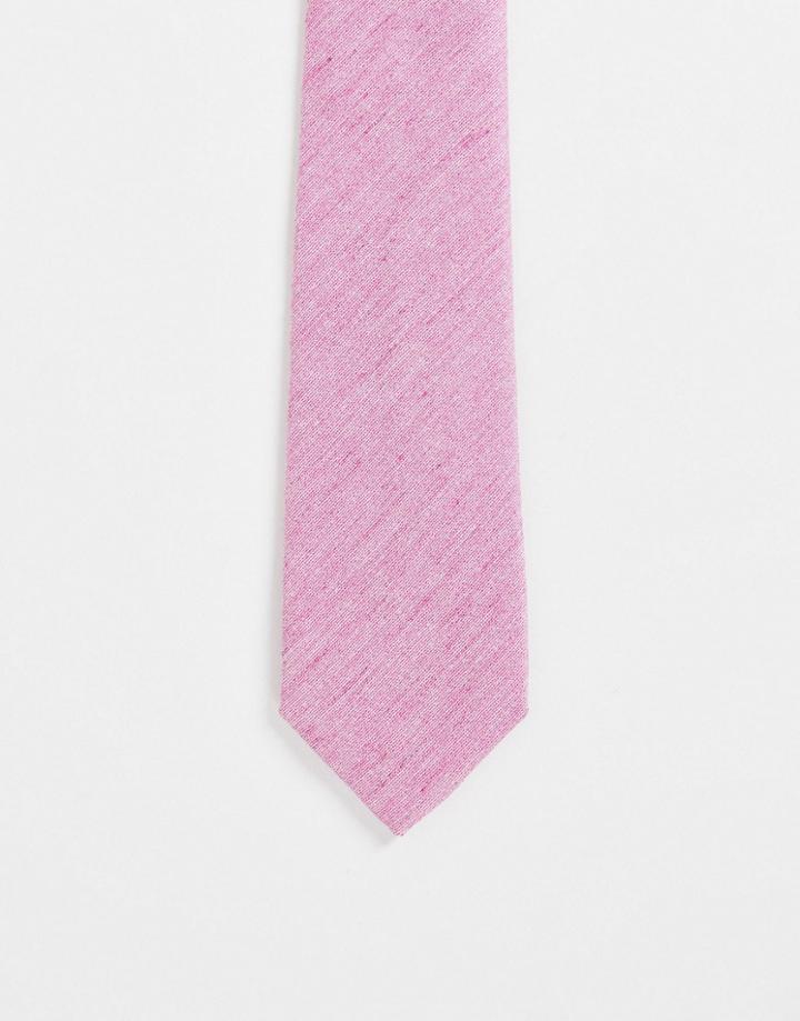 Asos Design Slim Tie In Pink Texture