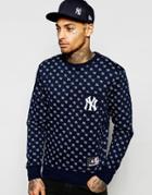 Majestic New York Yankees All Over Print Sweatshirt - Navy