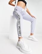 Calvin Klein Performance Logo Tape Sweatpants In Gray - Part Of A Set