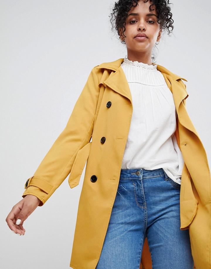 Parisian Classic Trench Coat - Yellow