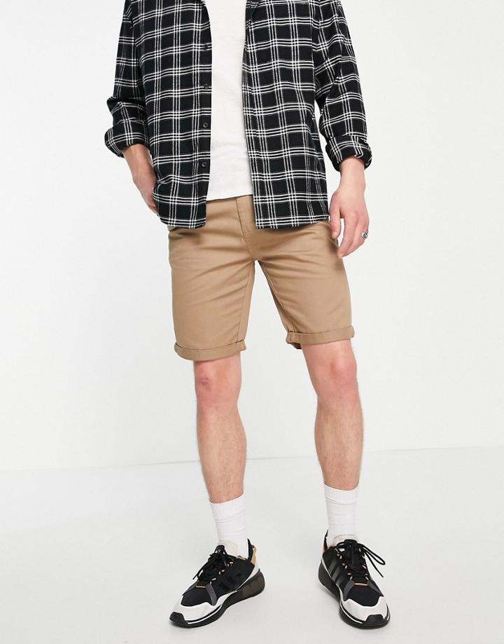 Le Breve Chino Shorts In Stone-neutral