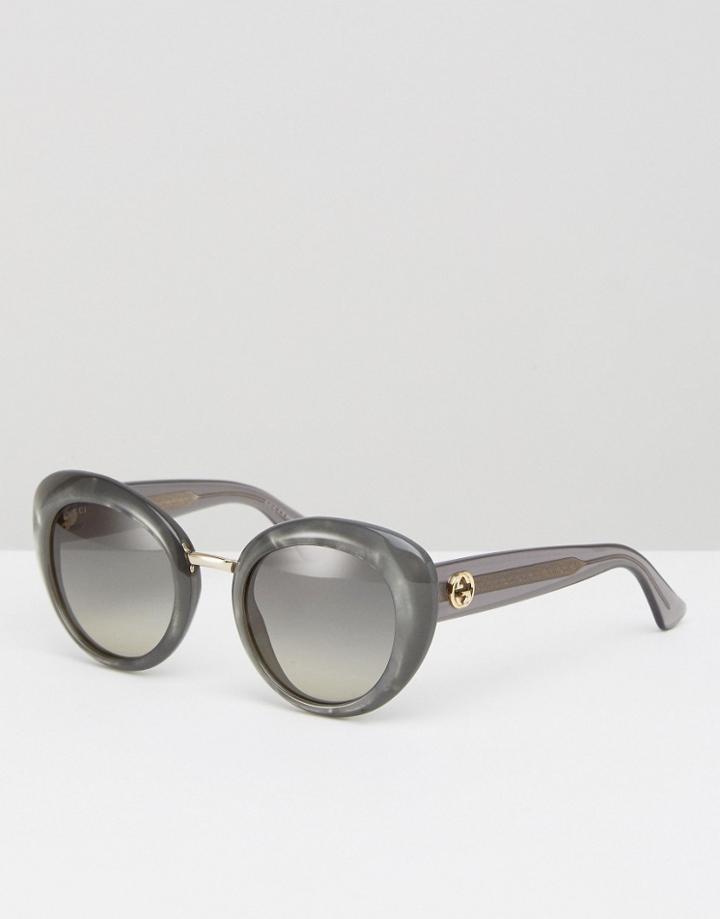 Gucci Chunky Frame Cat Eye Sunglasses - Gray