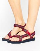 Teva Original Mosiac Print Flat Sandal - Red