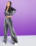 Asos 4505 Straight Leg Pant In Velour-grey