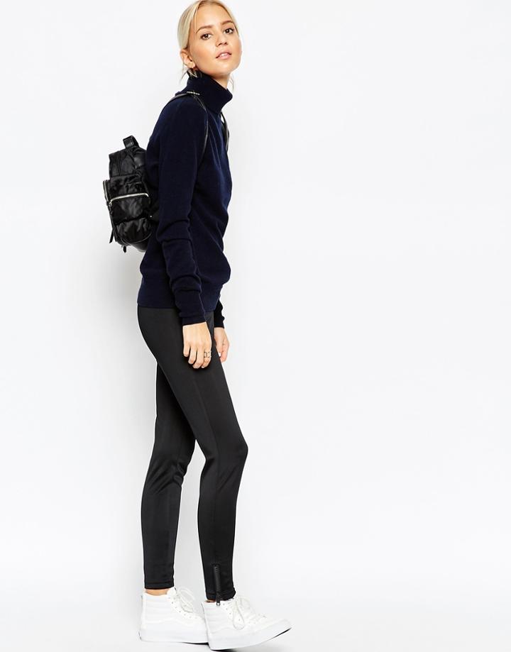 Asos White Super Skinny Pants With Zip Detail - Black