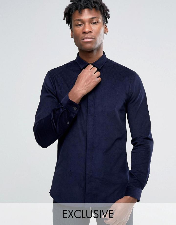 Heart And Dagger Shirt In Cord - Navy