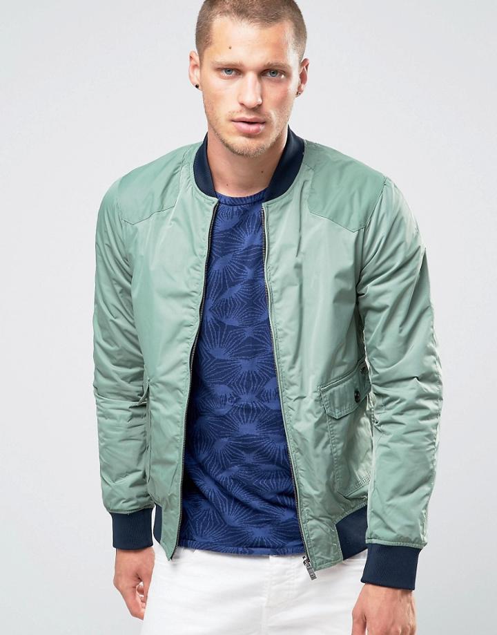 Scotch And Soda Reversible Bomber Jacket - Green