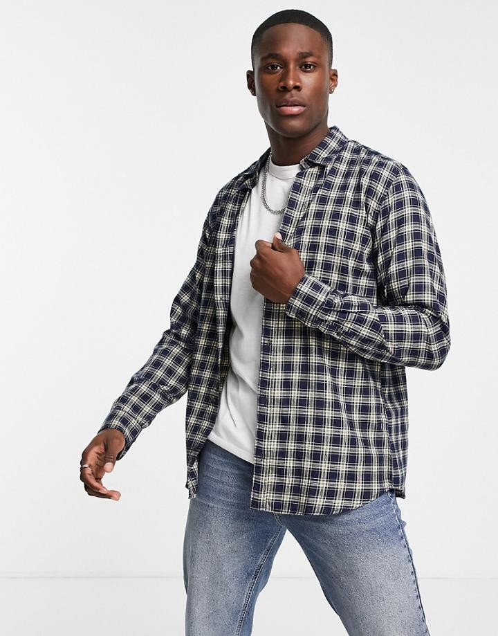 Jack & Jones Originals Check Shirt In Navy