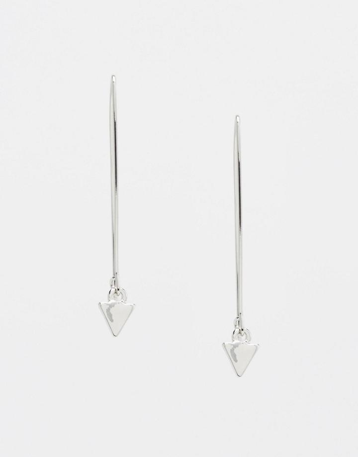 Asos Mini Triangle Through Earrings - Silver