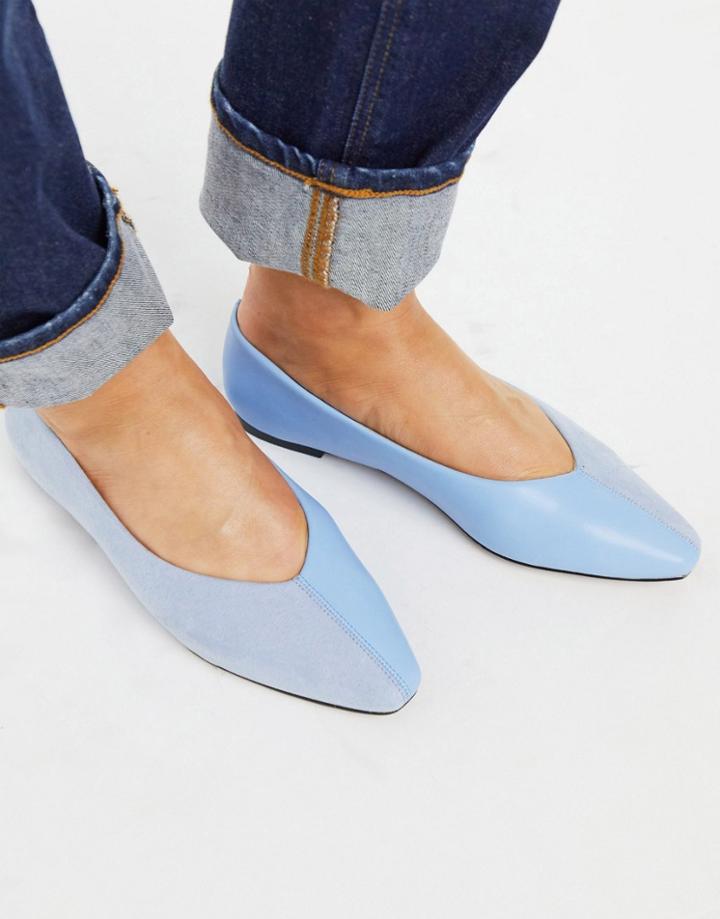 Asos Design Lacuna Ballet Flats In Blue-blues