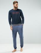 Boss By Hugo Boss Heritage Joggers With Cuffed Ankle In Regular Fit - Navy