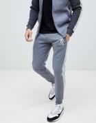 Gym King Skinny Sweatpants With Side Stripes In Gray - Gray