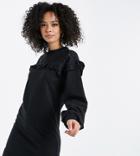 Violet Romance Tall Sweater Dress With Fril Detail-black