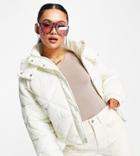 Asyou Diamond Quilted Puffer In Ecru-white