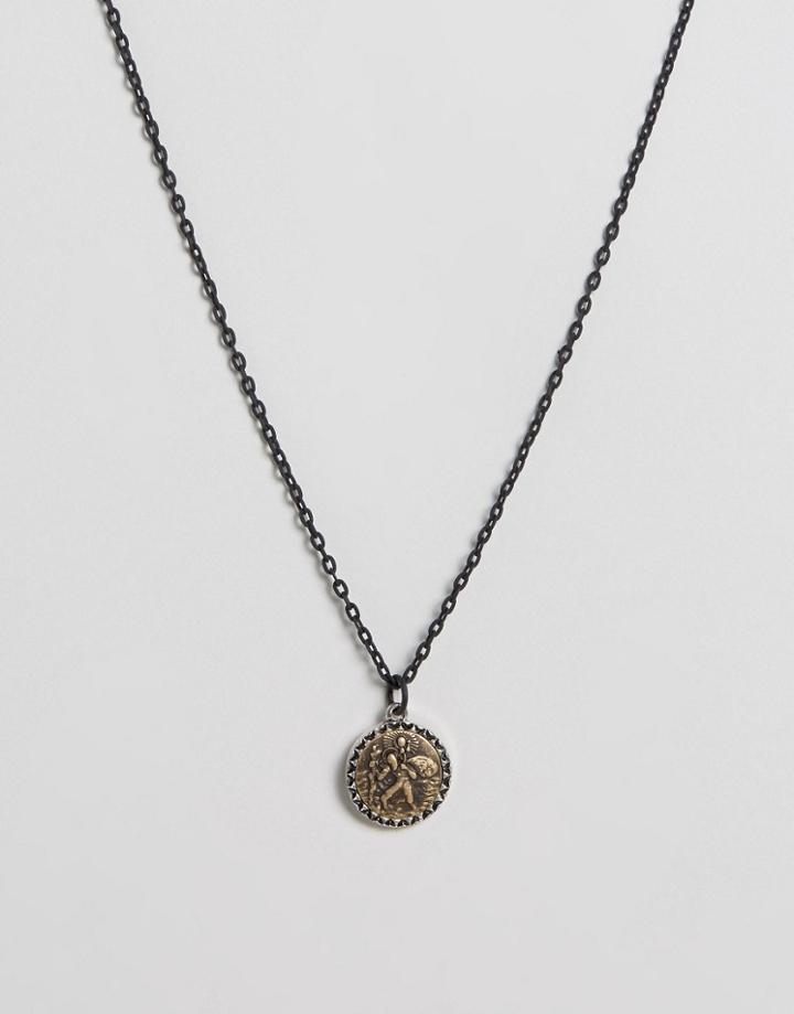 Icon Brand Pendant Necklace In Black - Black