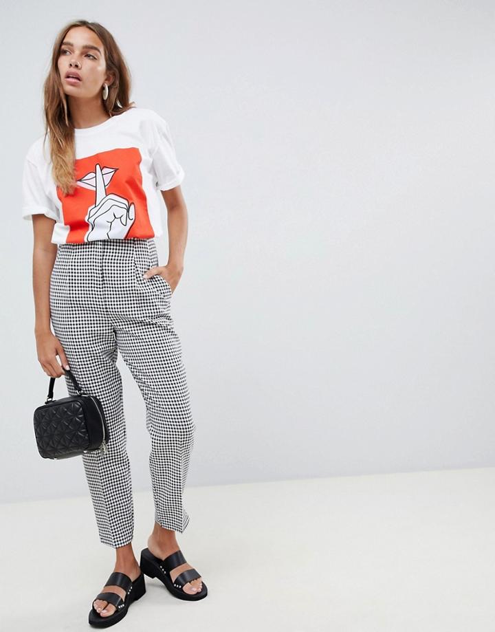 Asos Design Ultimate Mono Check Ankle Grazer Pants In Dogstooth - Multi