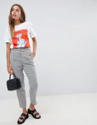 Asos Design Ultimate Mono Check Ankle Grazer Pants In Dogstooth - Multi