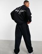 Asos Dark Future Oversized Heavyweight Jersey Shirt With Embroidered Logo In Black