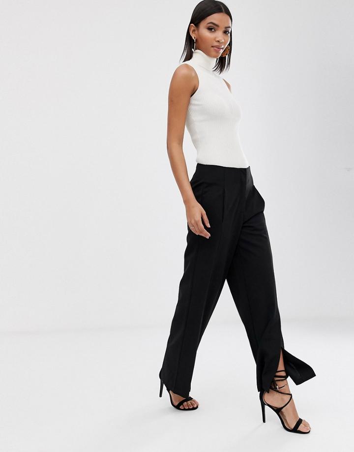 Y.a.s Straight Leg Pants-black