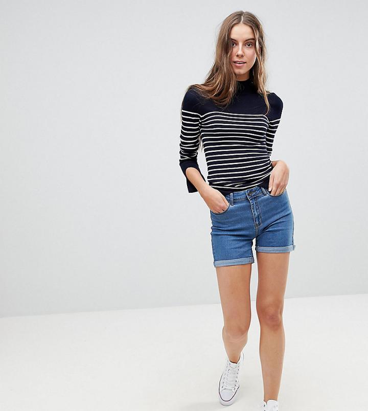 Vero Moda Tall Roll Hem Shorts - Blue