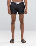 Asos Swim Shorts With Double Waistband Detail In Super Short Length - Black