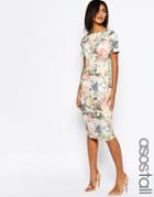 Asos Tall Occasion Floral Wiggle Dress - Multi
