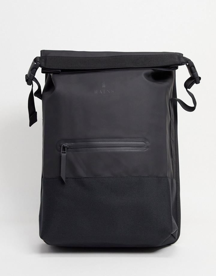 Rains 1372 Buckle Rolltop Backpack In Black