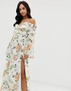 The Jetset Diaries Under The Sun Floral Print Ruffle Maxi Dress - Multi