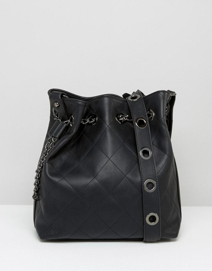 Marc B Rivet And Chain Detail Duffle Bag - Black