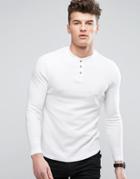 D-struct Henley Long Sleeve Top - White