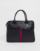Barney's Originals Leather Messenger Bag - Black