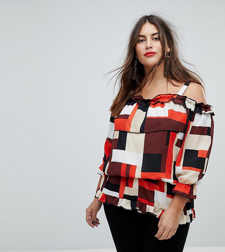 Koko Block Print Bardot Blouse - Multi