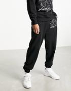 Asos Dark Future Oversized Sweatpants With Graphic Print In Black - Part Of A Set
