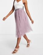 Maya Tulle Midi Skirt In Lilac - Part Of A Set-purple
