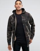 Siksilk Camo Poly Zip Up Hoodie - Green