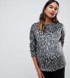 New Look Maternity Sweater In Leopard - Gray
