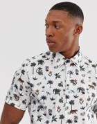 Ted Baker Shirt With Nature Print In White - White