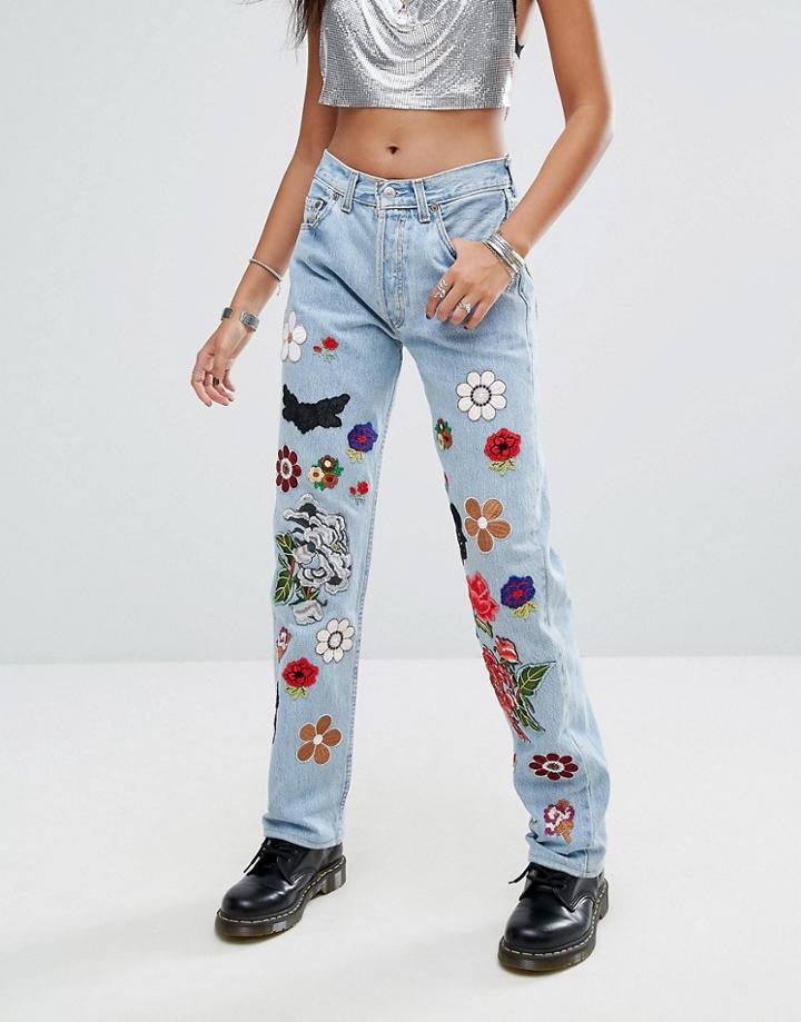 Ragyard Festival Western Patch 501 Jeans - Blue