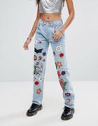 Ragyard Festival Western Patch 501 Jeans - Blue