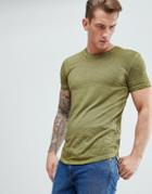 D-struct Longline Burnout T-shirt - Green