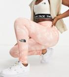 The North Face Training High Waisted Leggings In Pink Tie Dye Exclusive At Asos-neutral