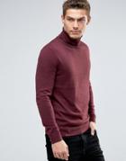 Esprit Roll Neck Cashmere Mix Sweater - Red