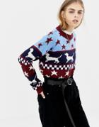 Daisy Street Holidays Sweater With Sausage Dog And Stars - Multi