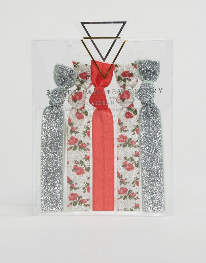 Bohemian Jewelry Hair Tie Pack - Pink