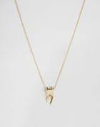 Asos Necklace In Gold With Tooth Pendant - Gold