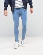 Asos Extreme Super Skinny Jeans In Light Blue - Blue