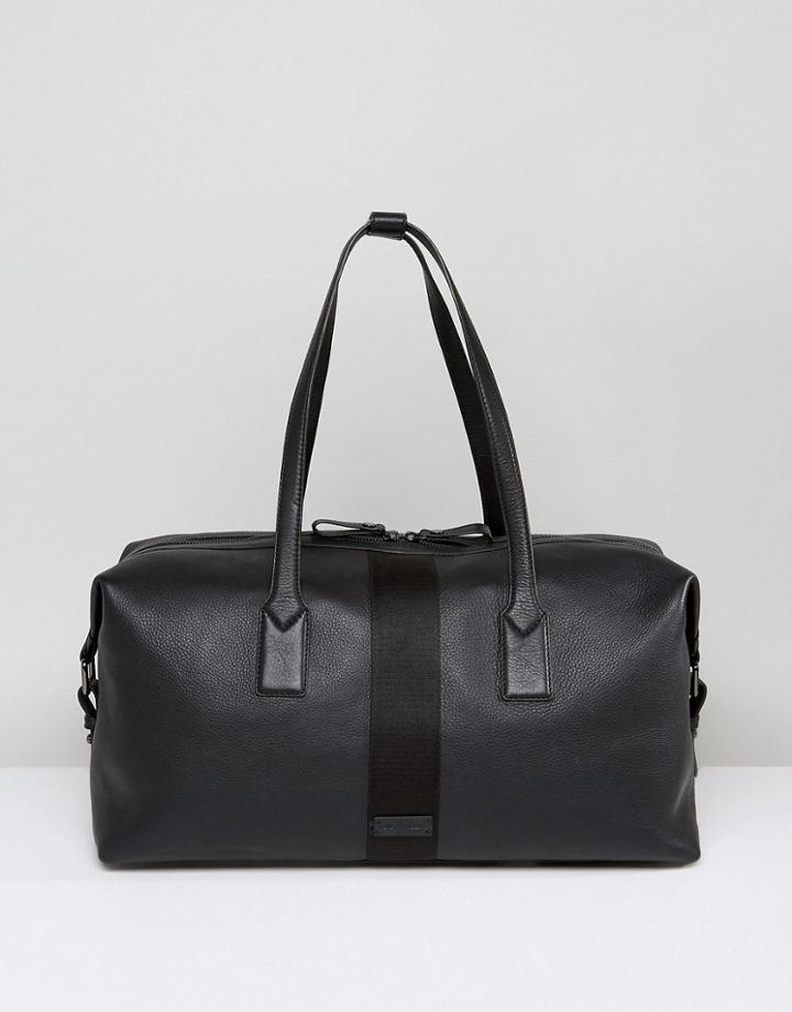 Paul Costelloe Leather Gym Bag In Black - Black